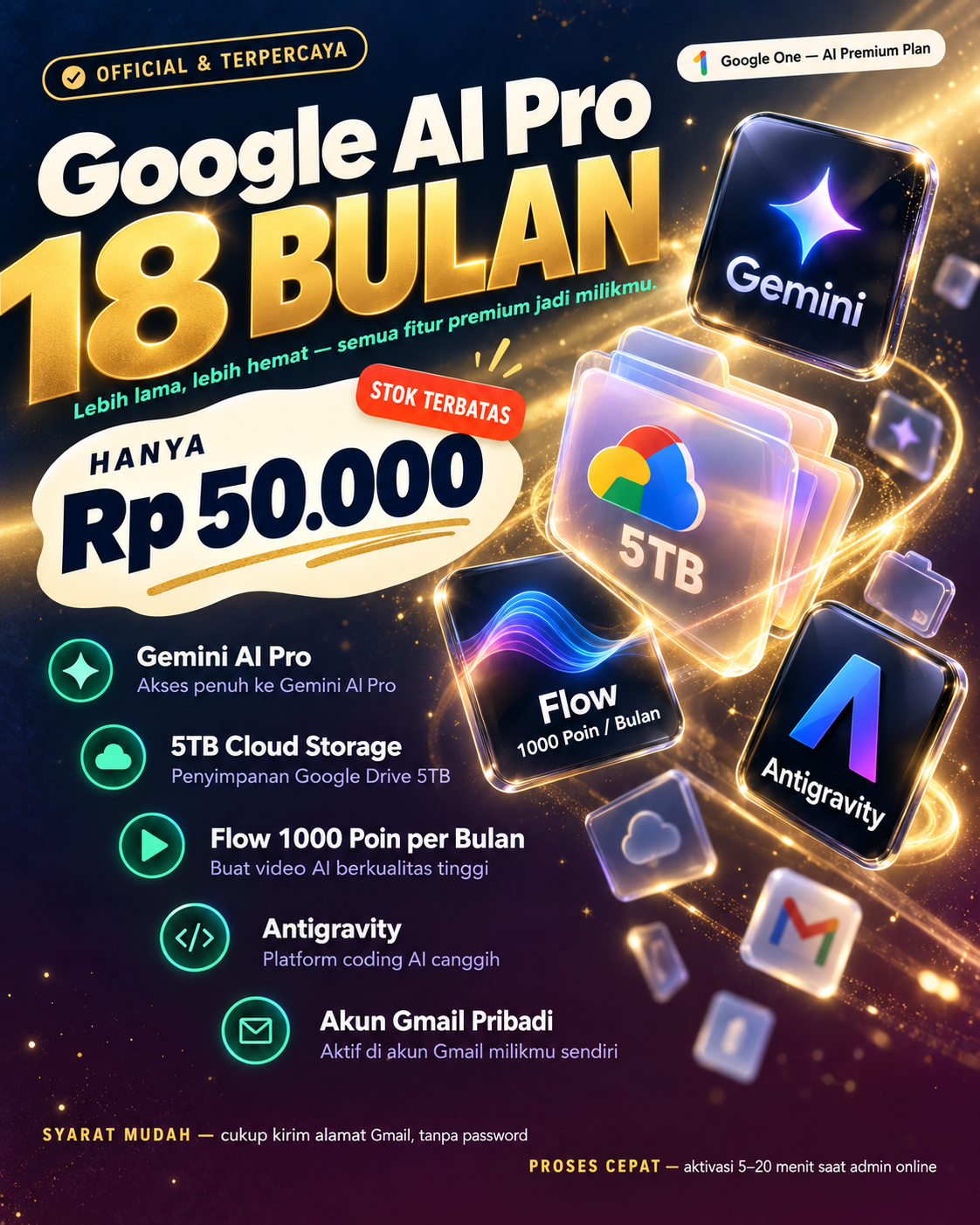 Google AI Pro 18 Bulan Flyer